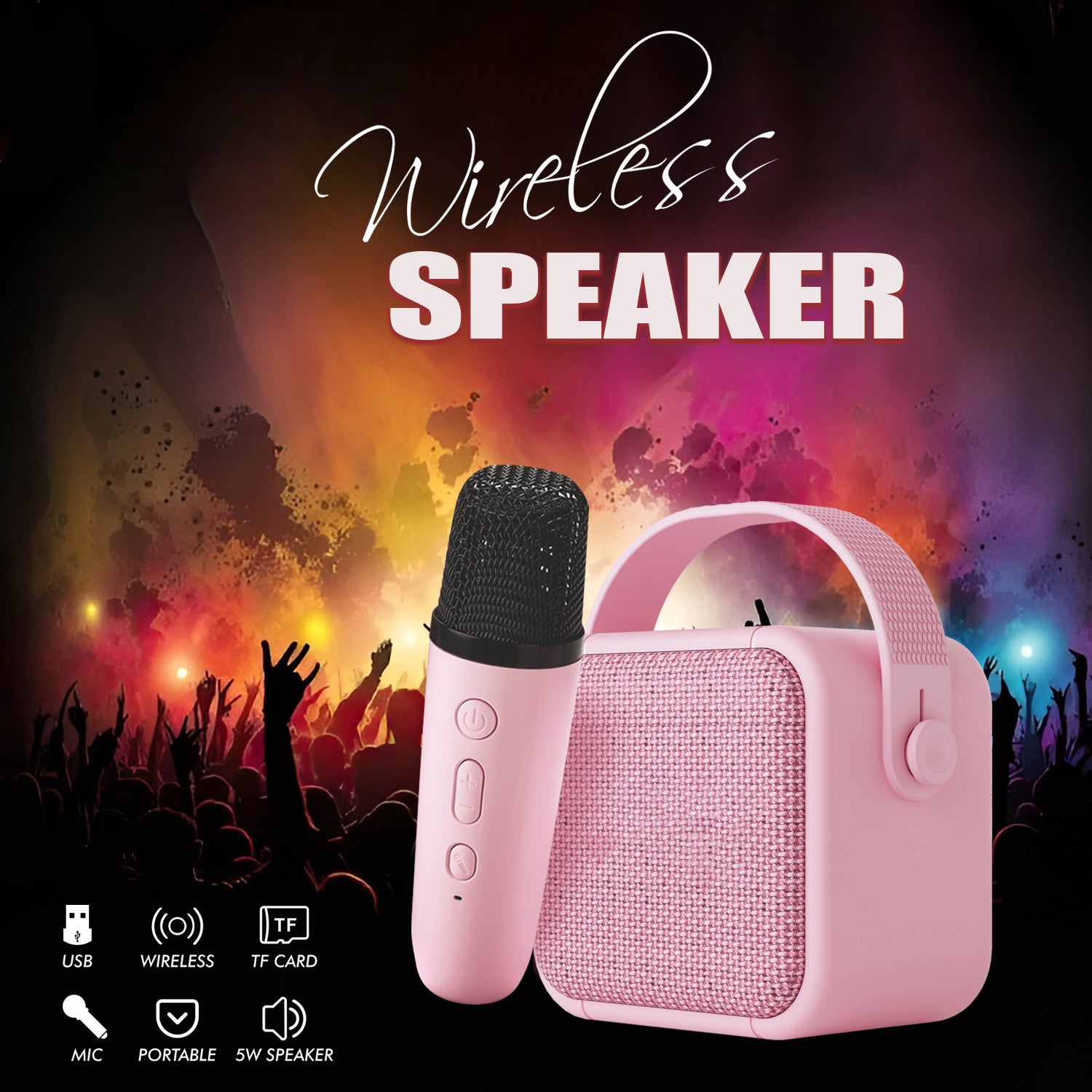 UnixIndia Mystic Wireless Bluetooth Speaker with Mic | Portable Multi-Function Stereo Speaker - Unixindia.