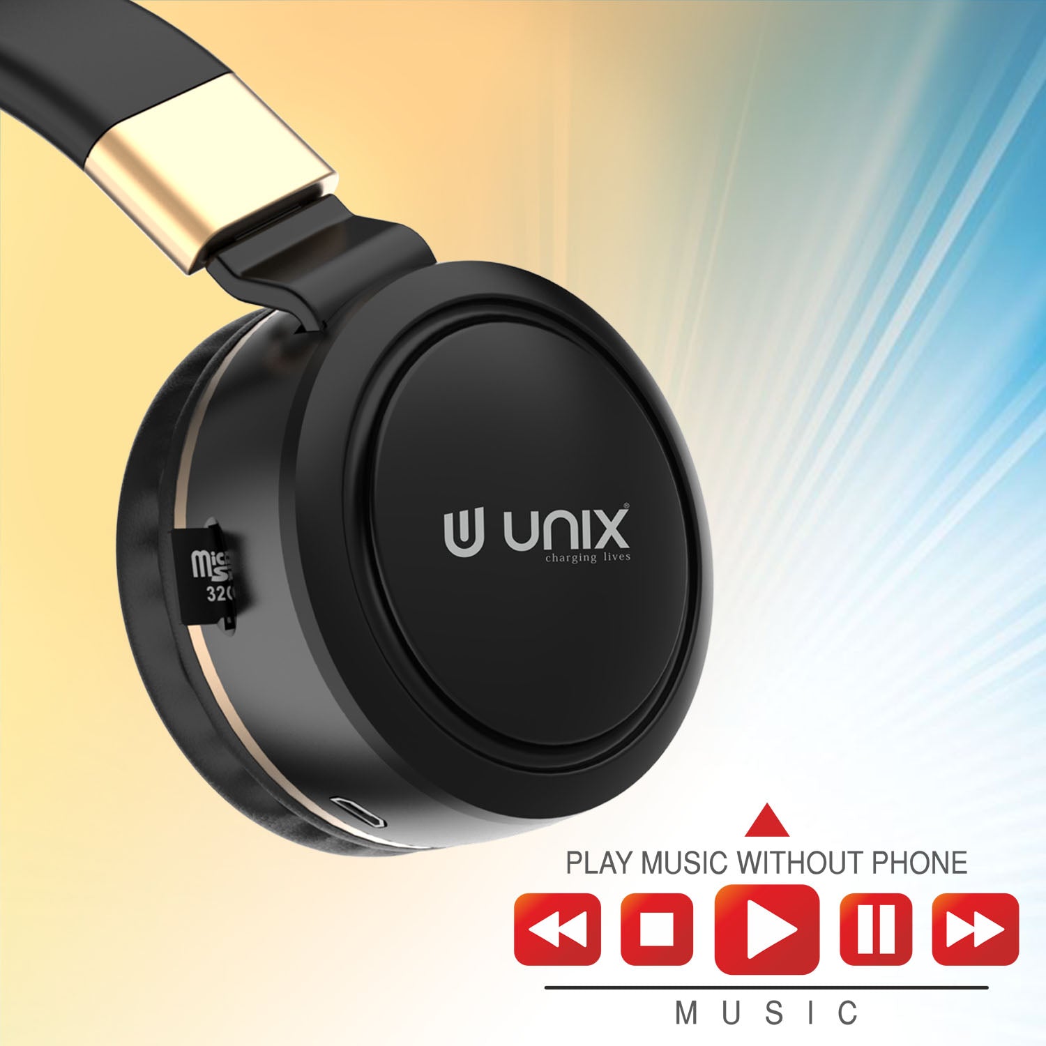 UNIX Elite 9 Bluetooth Headphones – 12-Hour Playback with 40mm Drivers & Soft Earpads