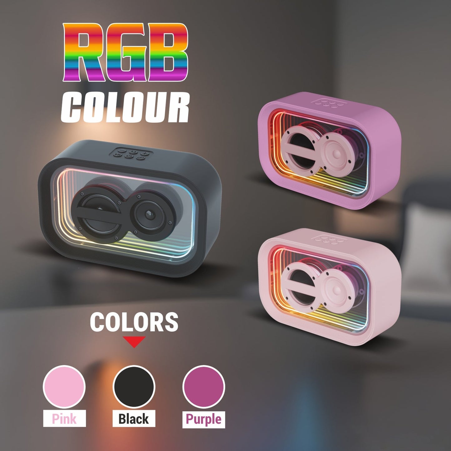 UNIX Style Box XB-U77 – 10W RGB Wireless Speaker with TWS Function & 1500mAh Battery