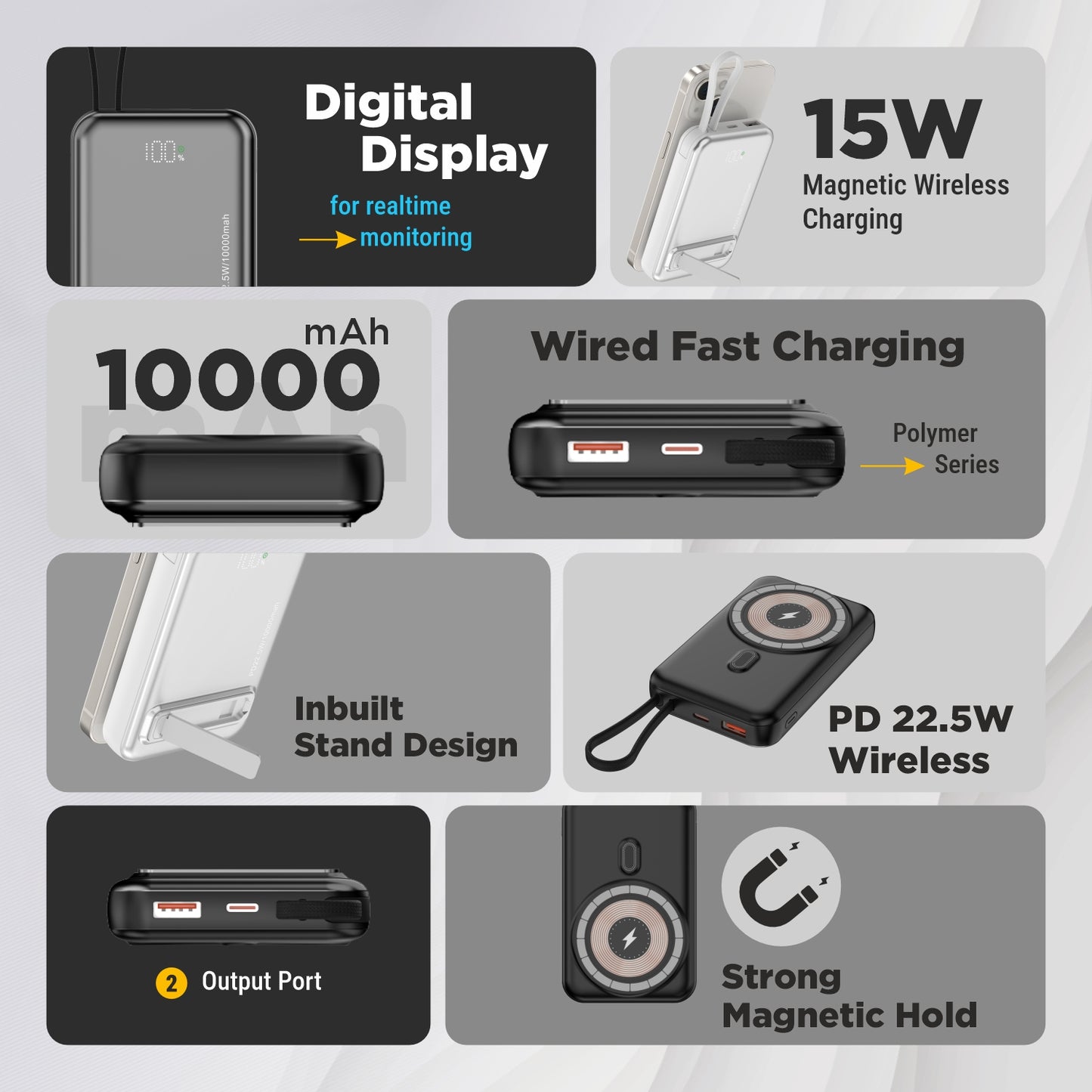 UNIX UX-1513 10000mAh Magnetic Wireless Power Bank