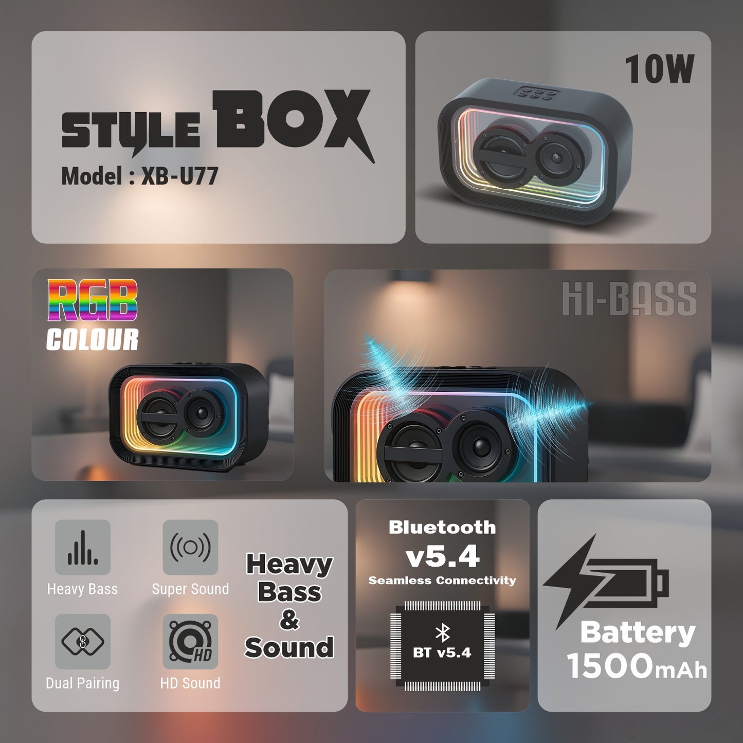 Unix Style Box XB-U77  Wireless Speaker