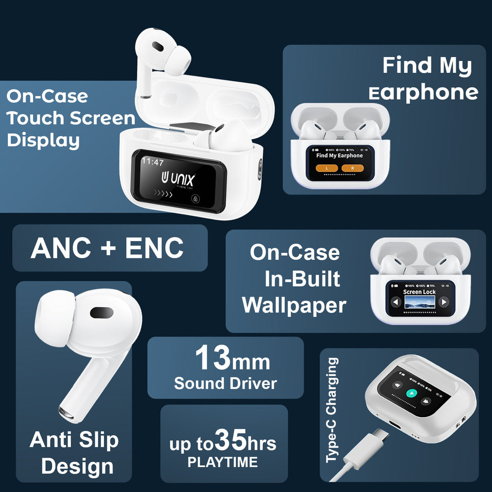 Unix UX-W2 Rock On Aribud with Noise Cancellation and 35-Hr Playtime Feature