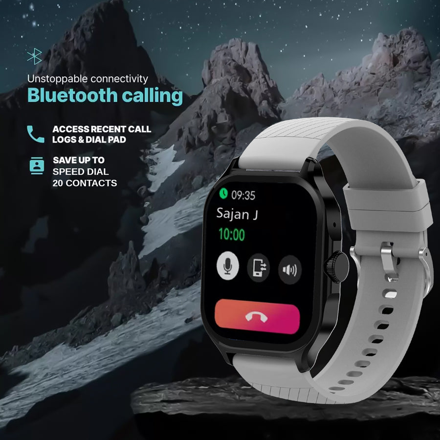 Unix USW-2 Hydra Bluetooth Calling Smartwatch | 2.1" IPS Display, Free Metal Strap, 6-Day Battery black inside