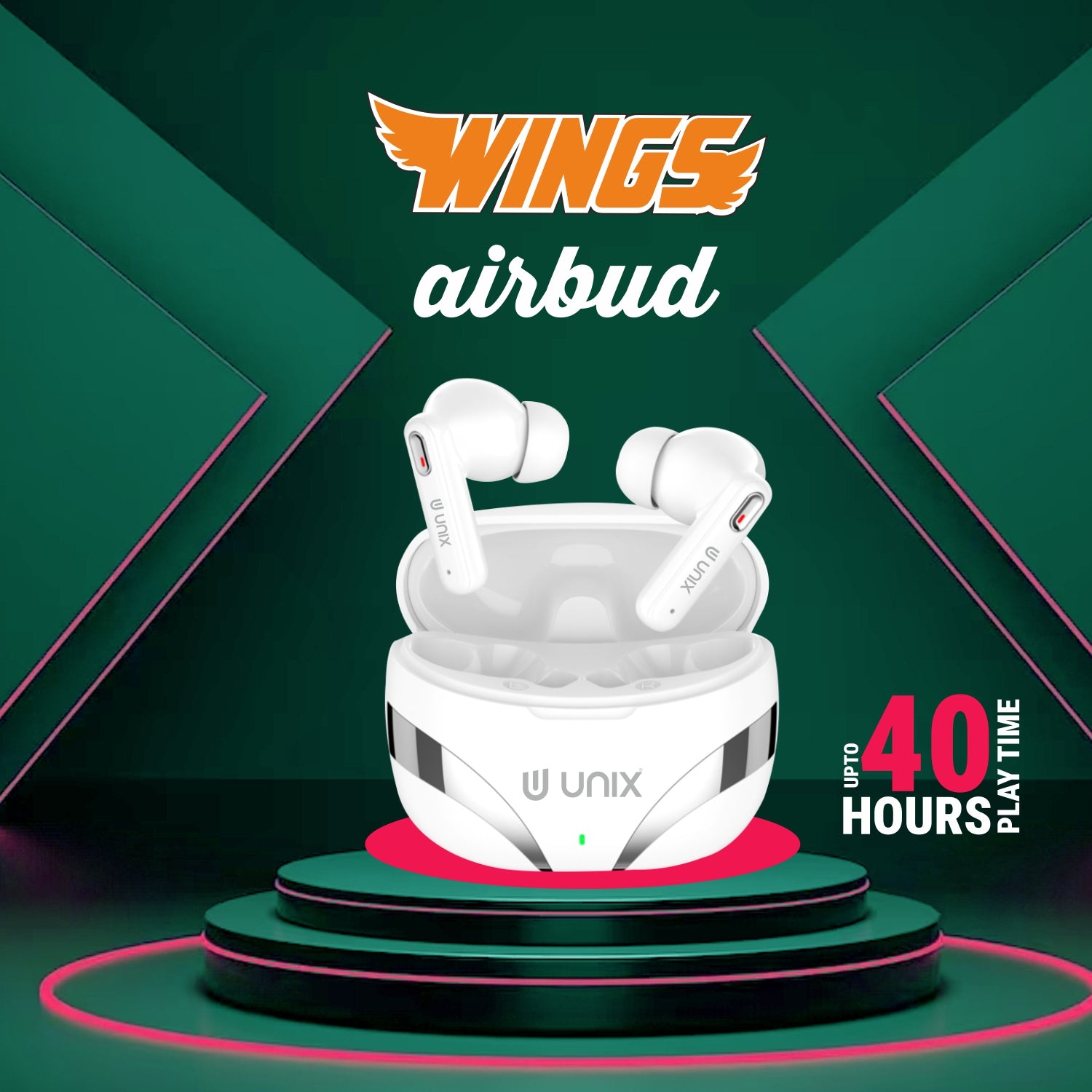 Unix UX-W4 Wings Airbus -Premium Sound and upto 40 Hours Play Time