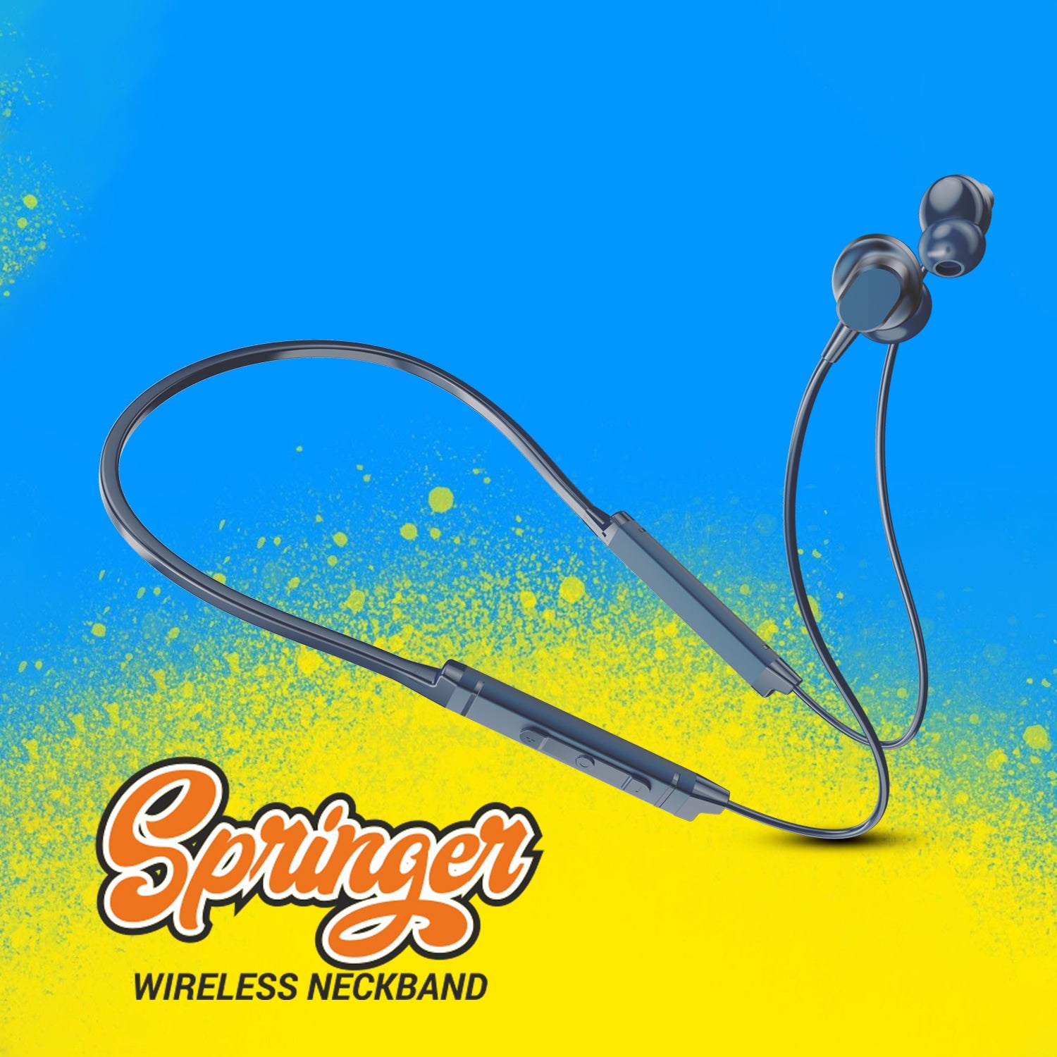 UNIX Ux-900 Springer Wireless Neckband – Up to 52 Hours Playtime, Premium Bass, Type-C Fast Charging - Unixindia.