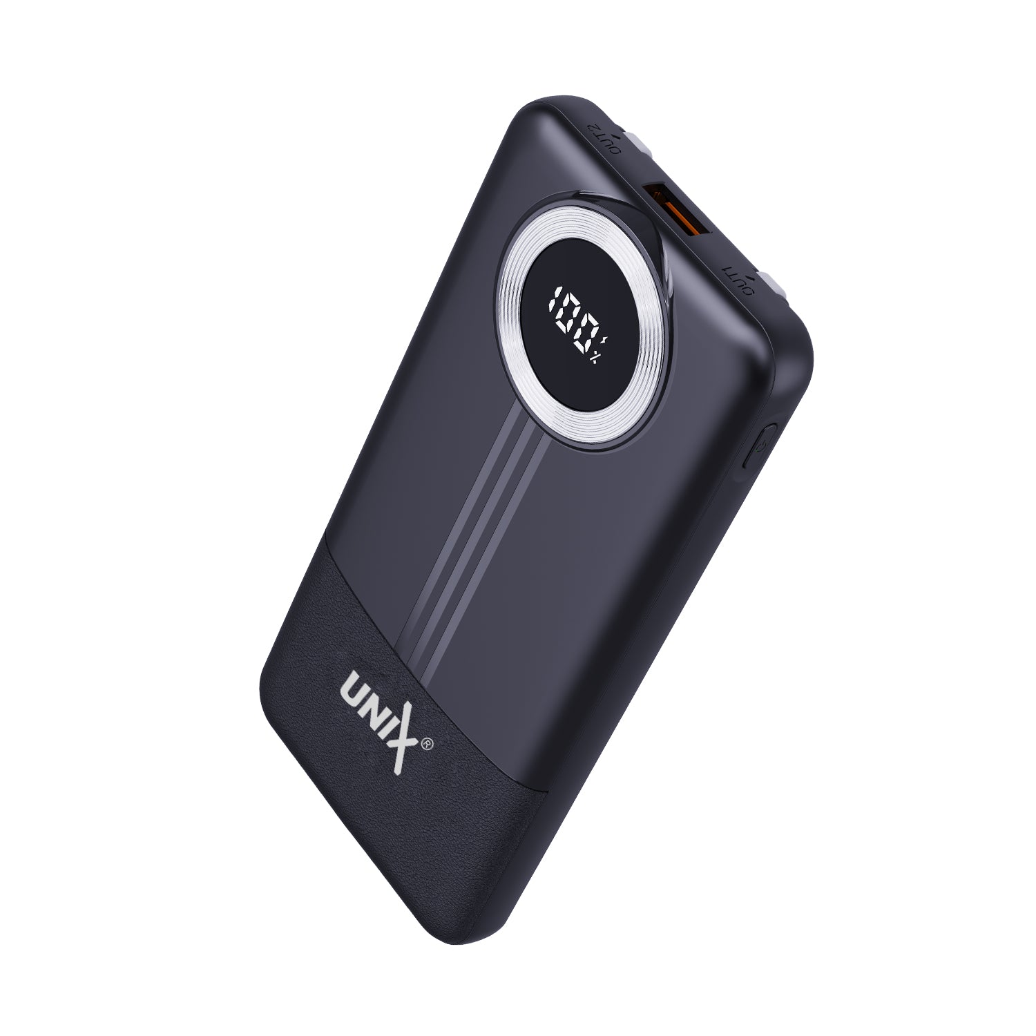 UNIX Ux-1534 Power Bank – 10000mAh, 22.5W Power Delivery, Dual Inbuilt Cables, Digital Display