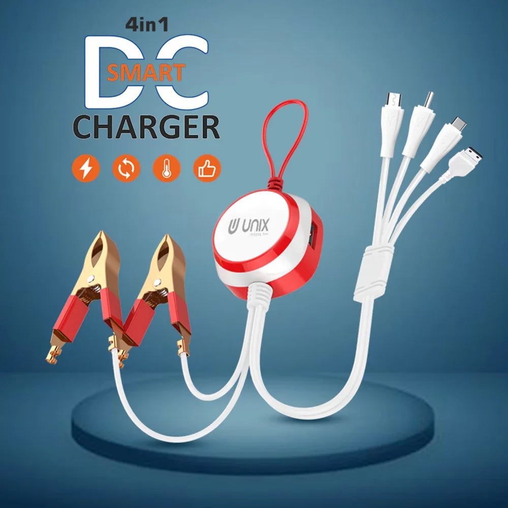 Best Unix 4 In 1 DC Smart Charger - Dual USB, 4AMP Output 