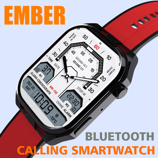 Unix USW-4 Ember Bluetooth Calling Smartwatch | 1.96" AMOLED Display, IP67 Waterproof, 6-Day Battery - Unixindia.