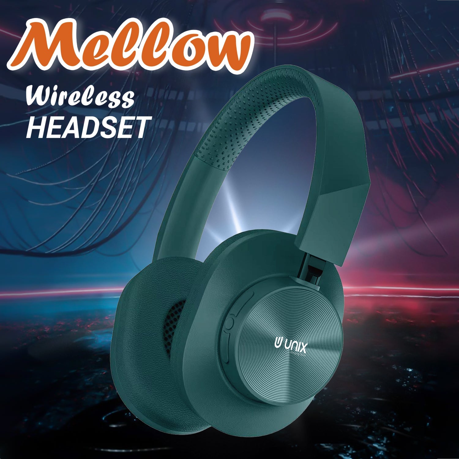 Unix UX-W100 Wireless Headphones: 36 Hours of Playtime, Type-C Charging, and Stunning Sound Quality - Unixindia.