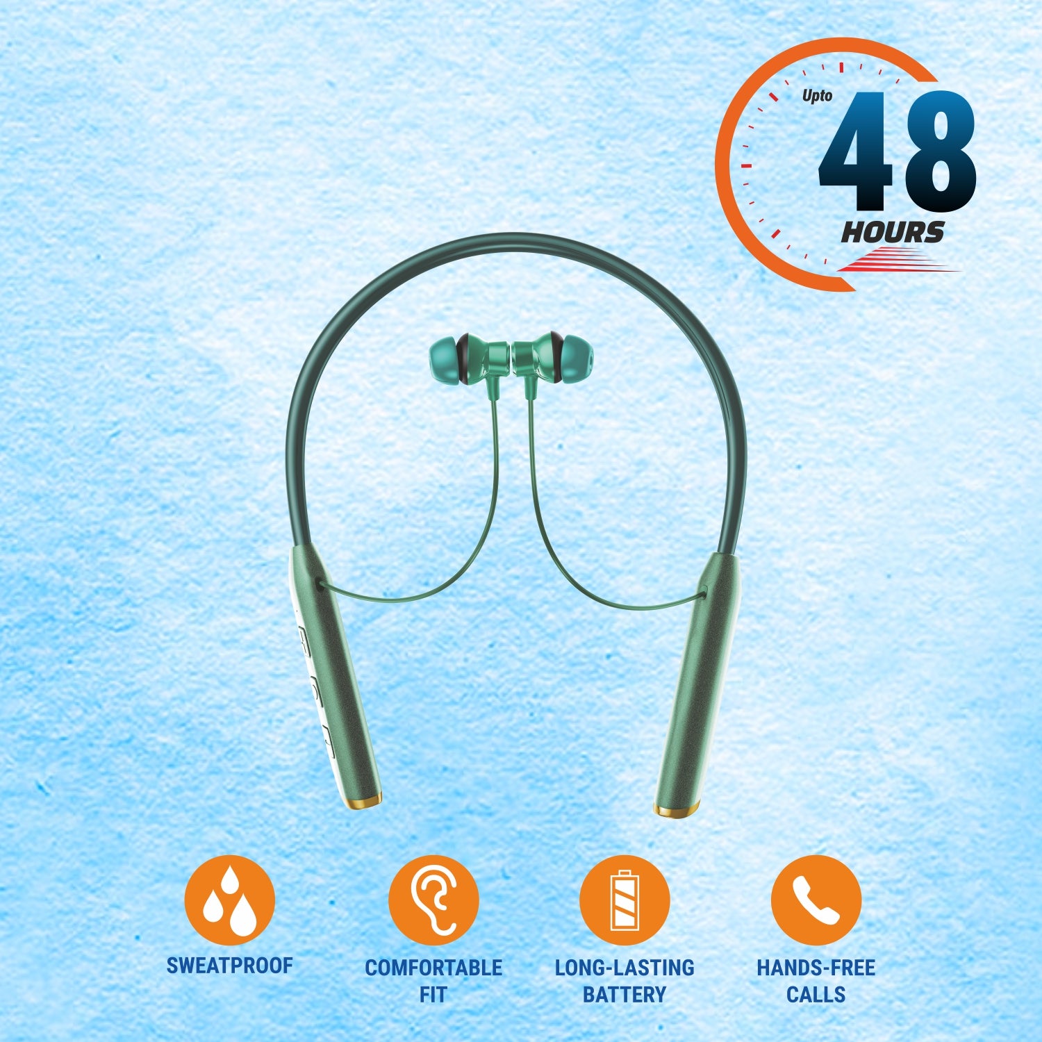 Unix UX-5000 Shockwave Wireless Neckband with 48-Hour Battery Life & BT 5.3