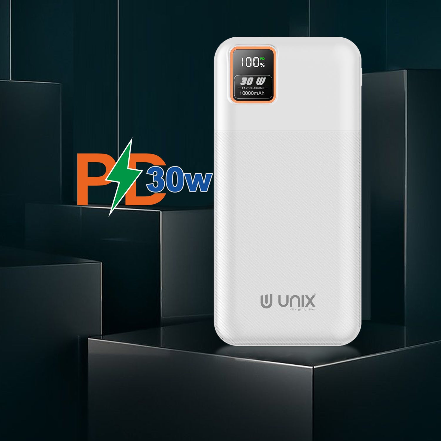 Unix UX-1523 PD 30W Power Bank for Fast Charging - Unixindia.