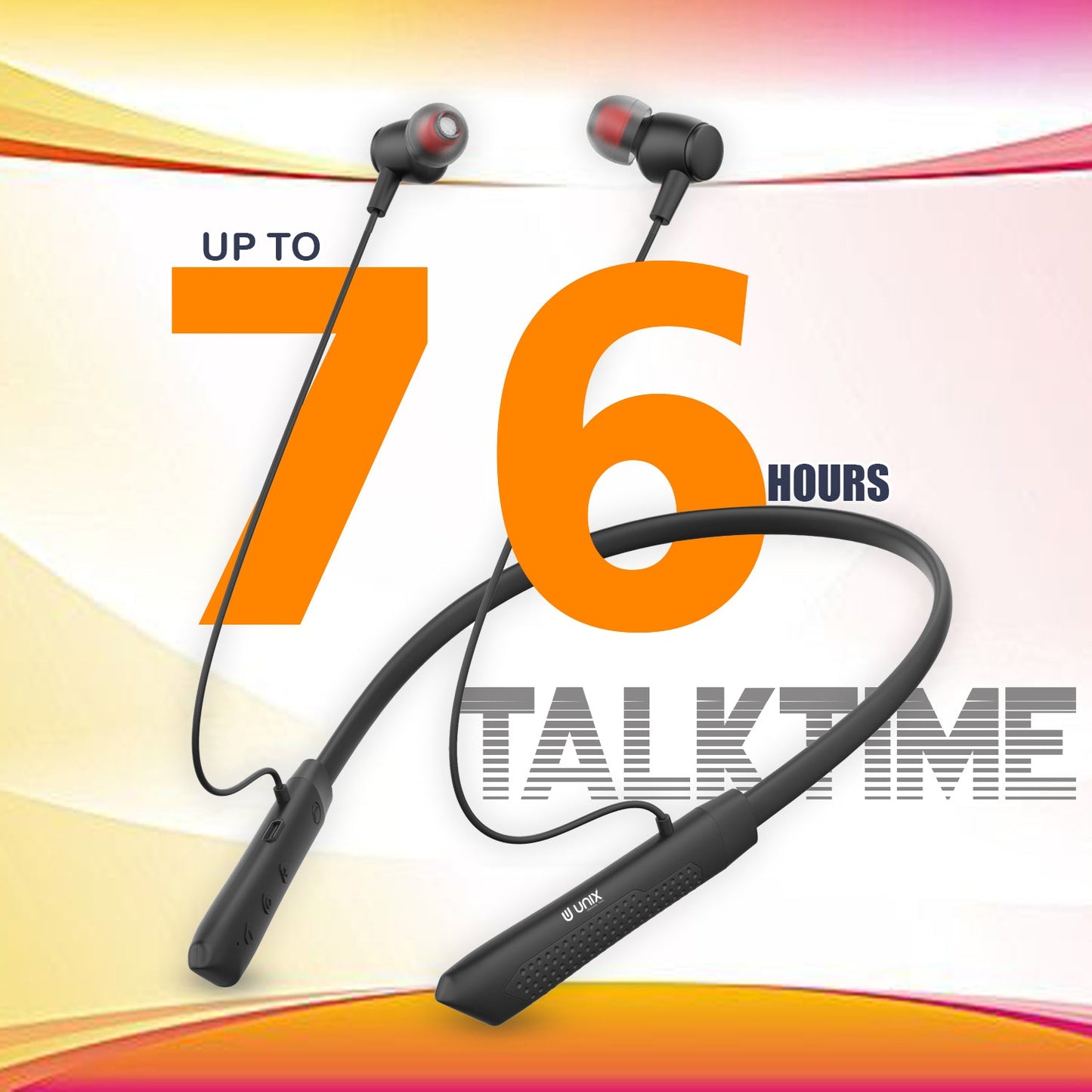 Unix UX-700 Horizon Wireless Neckband - Long Lasting Battery Life - Unixindia.