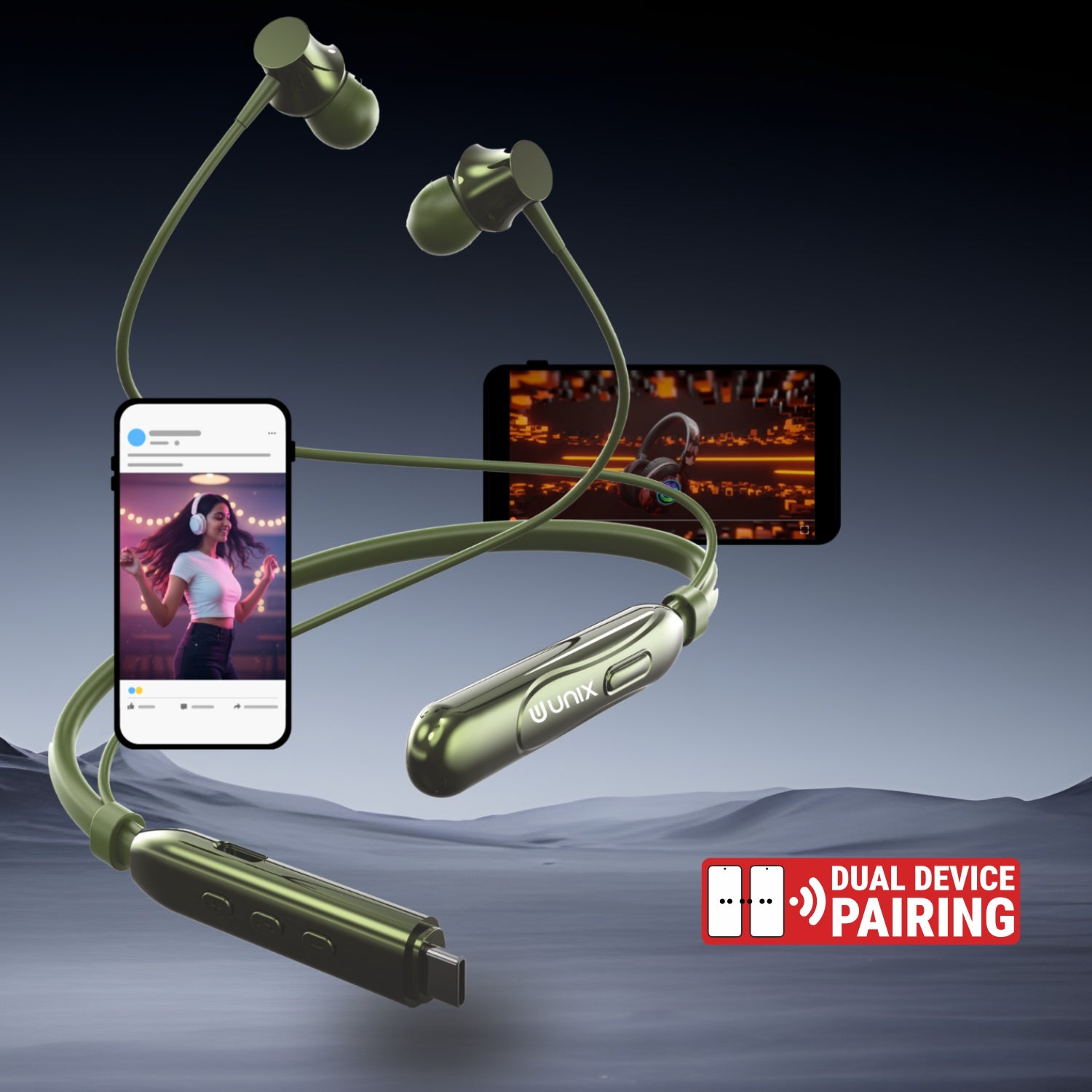 Dual device pairing neckband 