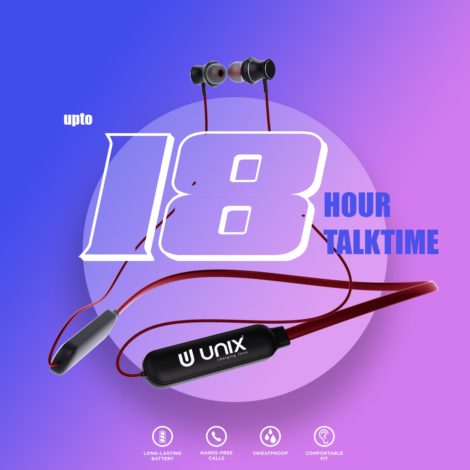 Unix UX-MX2 Supreme Wireless Neckband - Experience ultimate wireless freedom