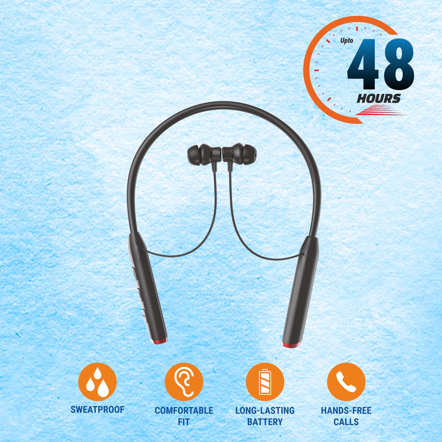 Unix UX-5000 Shockwave Wireless Neckband with 48-Hour Battery Life & BT 5.3