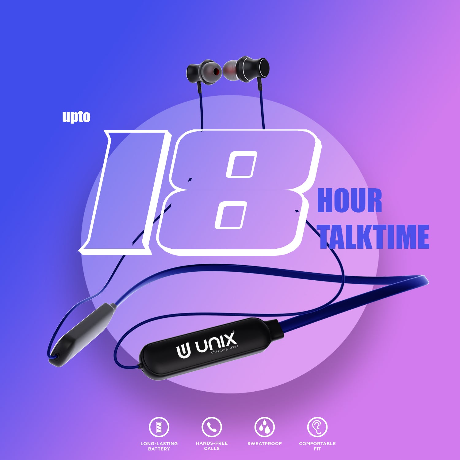 Unix UX-MX2 Supreme Wireless Neckband - Experience ultimate wireless freedom