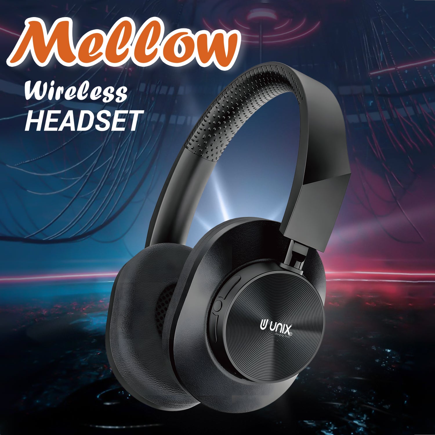 Unix UX-W100 Wireless Headphones: 36 Hours of Playtime, Type-C Charging, and Stunning Sound Quality - Unixindia.