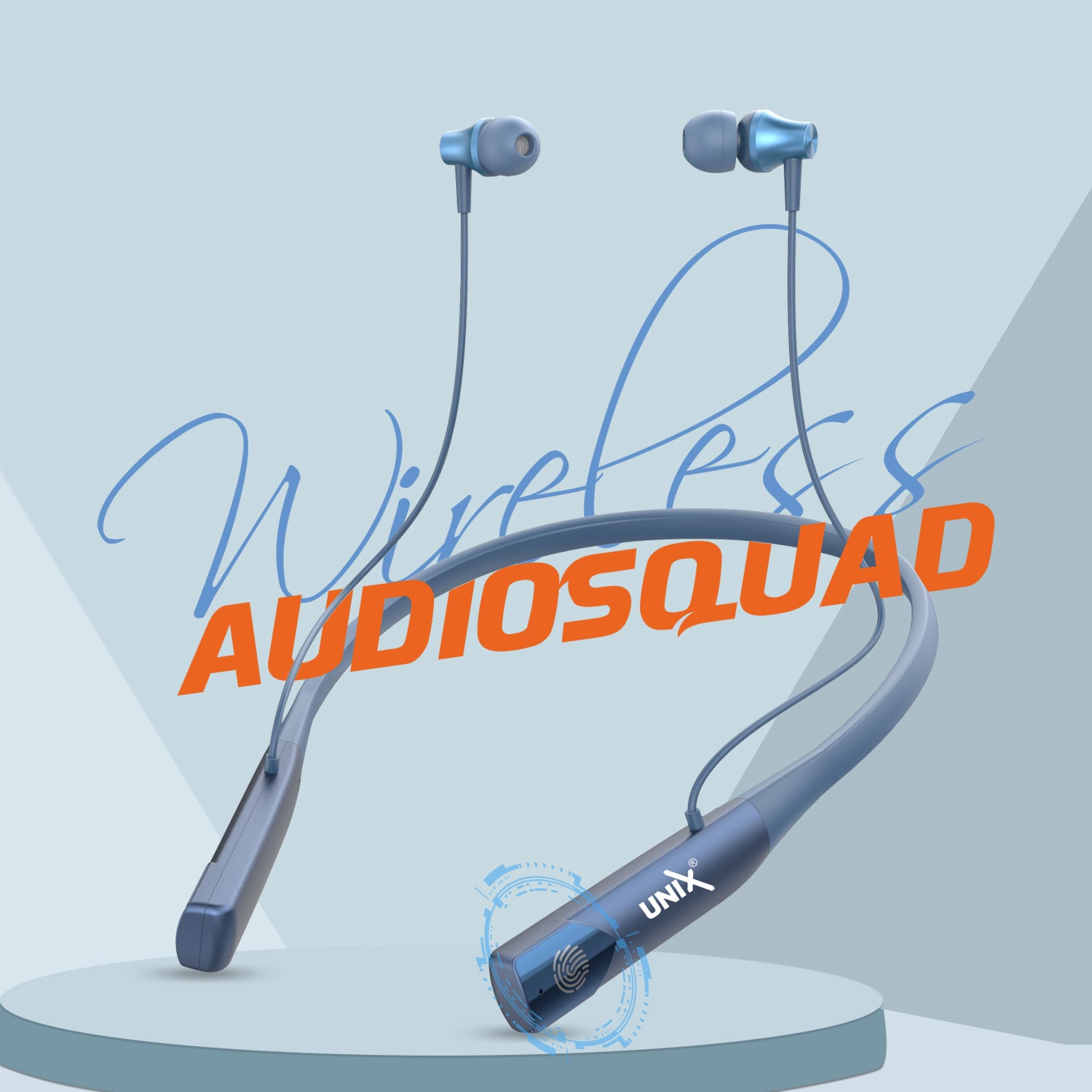Unix UX-W1 Wireless Neckband - Audio Squad Touch Control blue