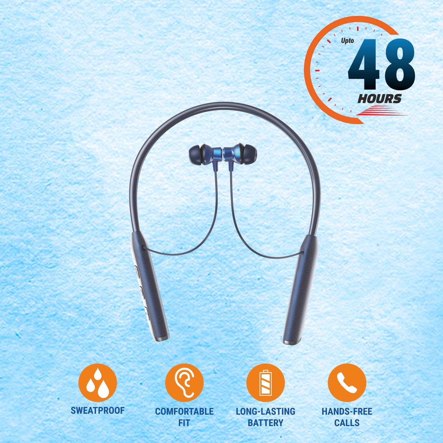 Unix UX-5000 Shockwave Wireless Neckband with 48-Hour Battery Life & BT 5.3