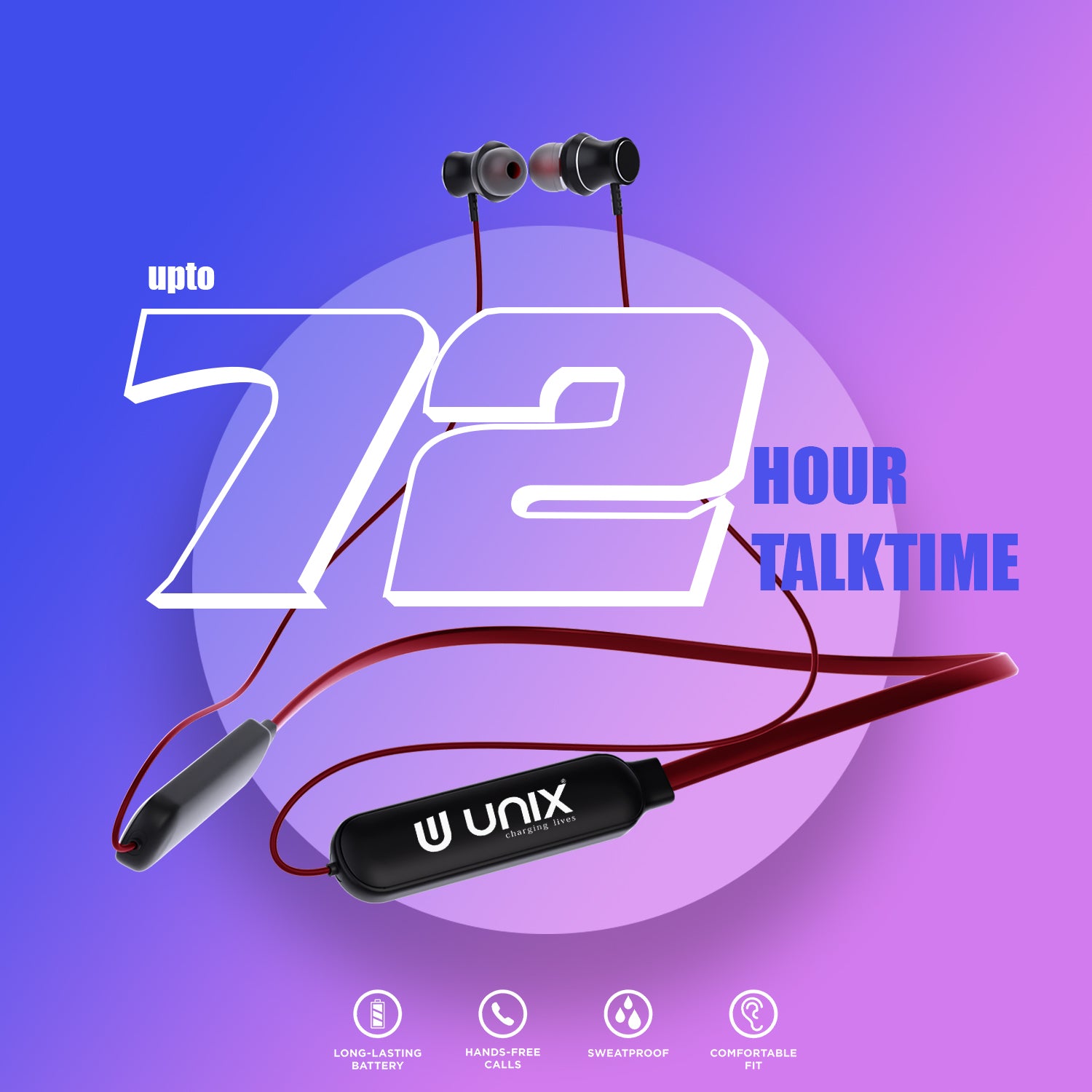 Unix UX-MX2 Supreme Wireless Neckband - Experience ultimate wireless freedom