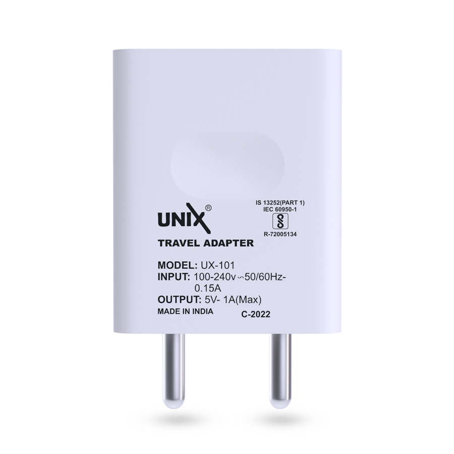 Unix UX-101 Micro USB Travel Charger back side