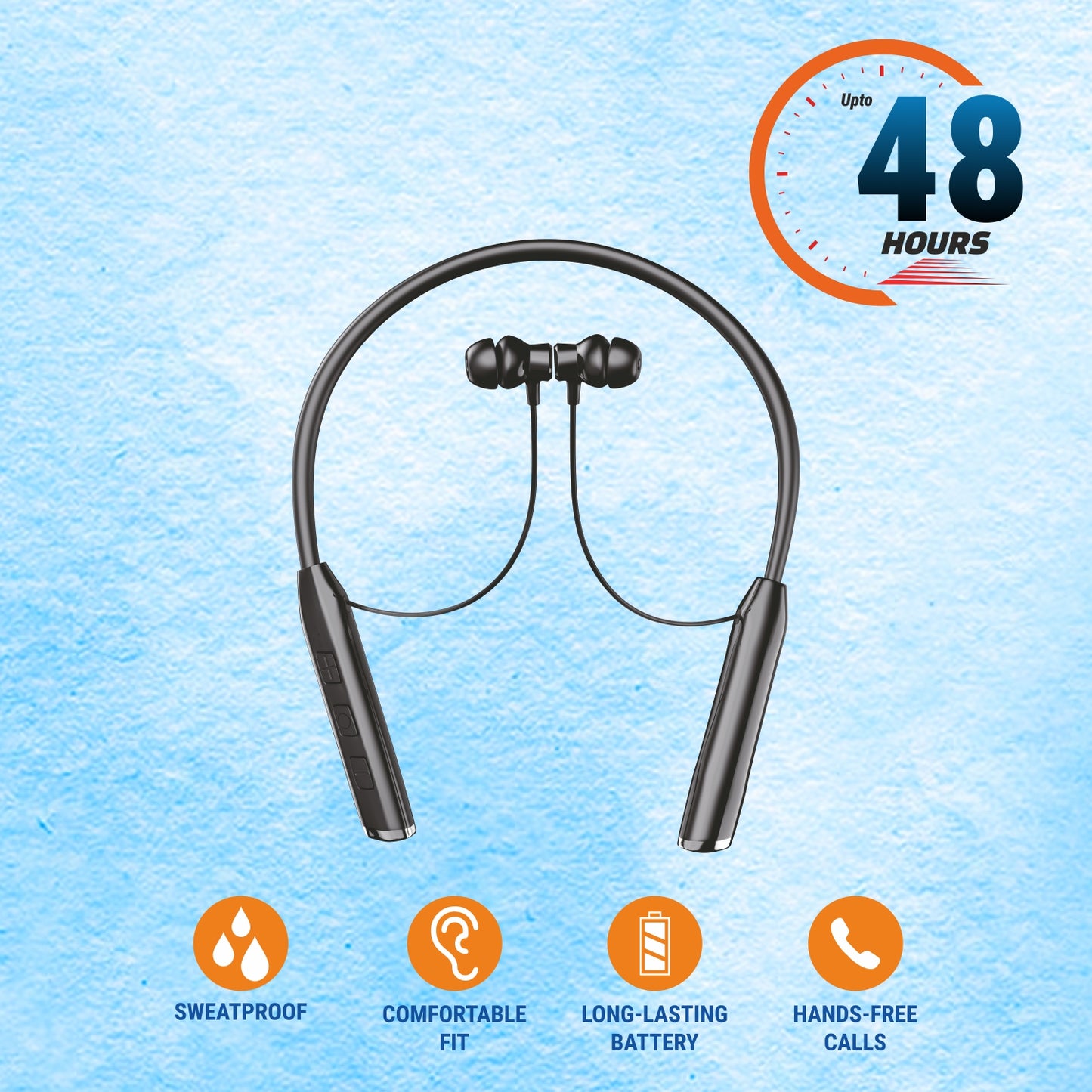 Unix UX-5000 Shockwave Wireless Neckband with 48-Hour Battery Life & BT 5.3 - Unixindia.
