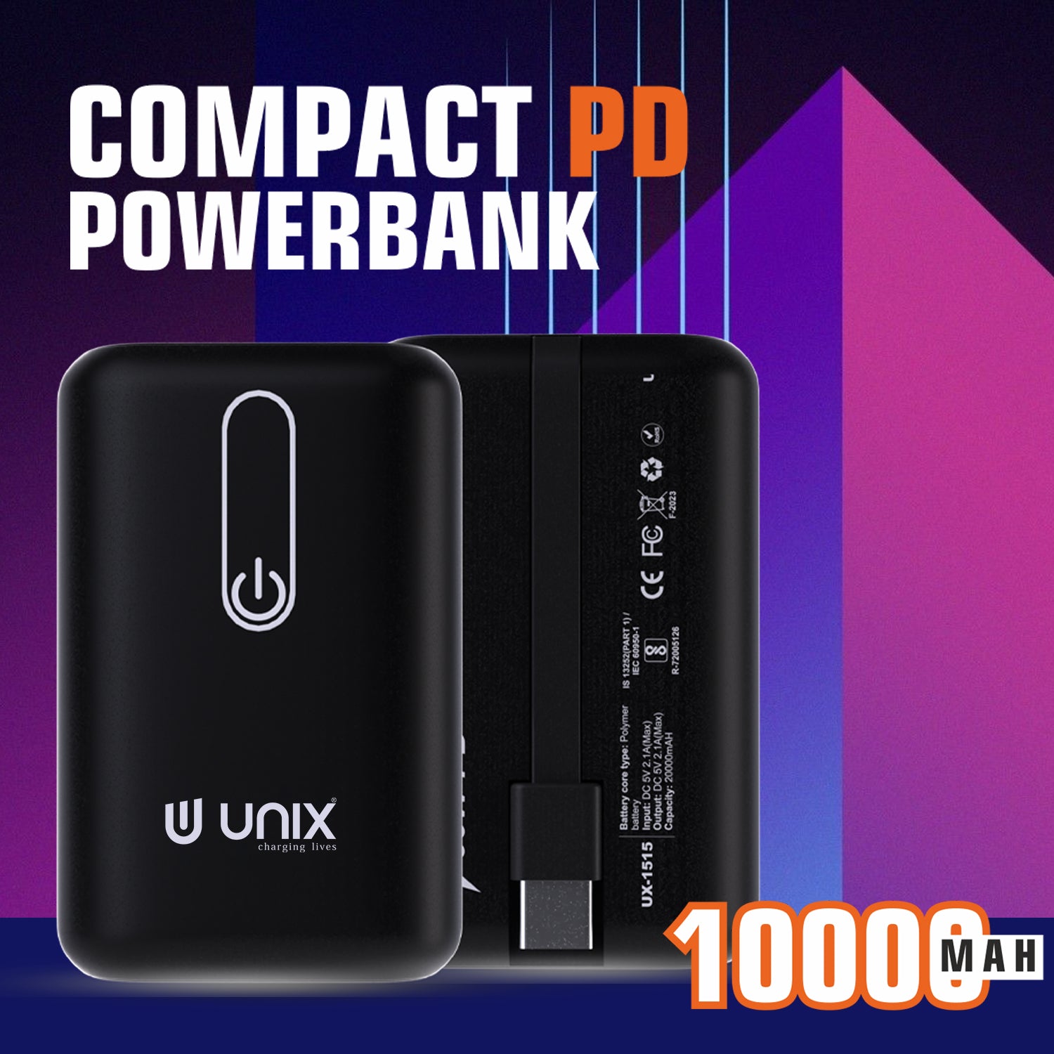 Unix UX-1515 All-in-One Compact PD Power Bank