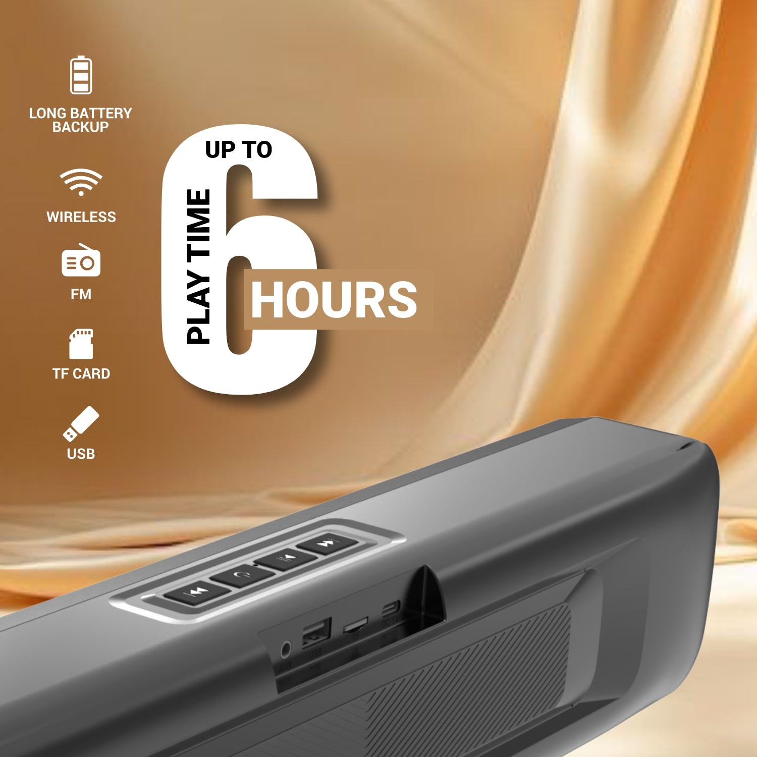 UNIX Acoustic Blast Bluetooth Speaker äóñ 52mm Drivers, 8W Hi-Fi Audio, and 6-Hour Playtime - Unixindia.