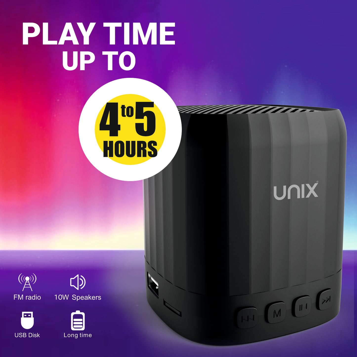 UNIX Gen-Z Mini Bluetooth Speaker äóñ Compact Design, 5W Stereo Sound - Unixindia.