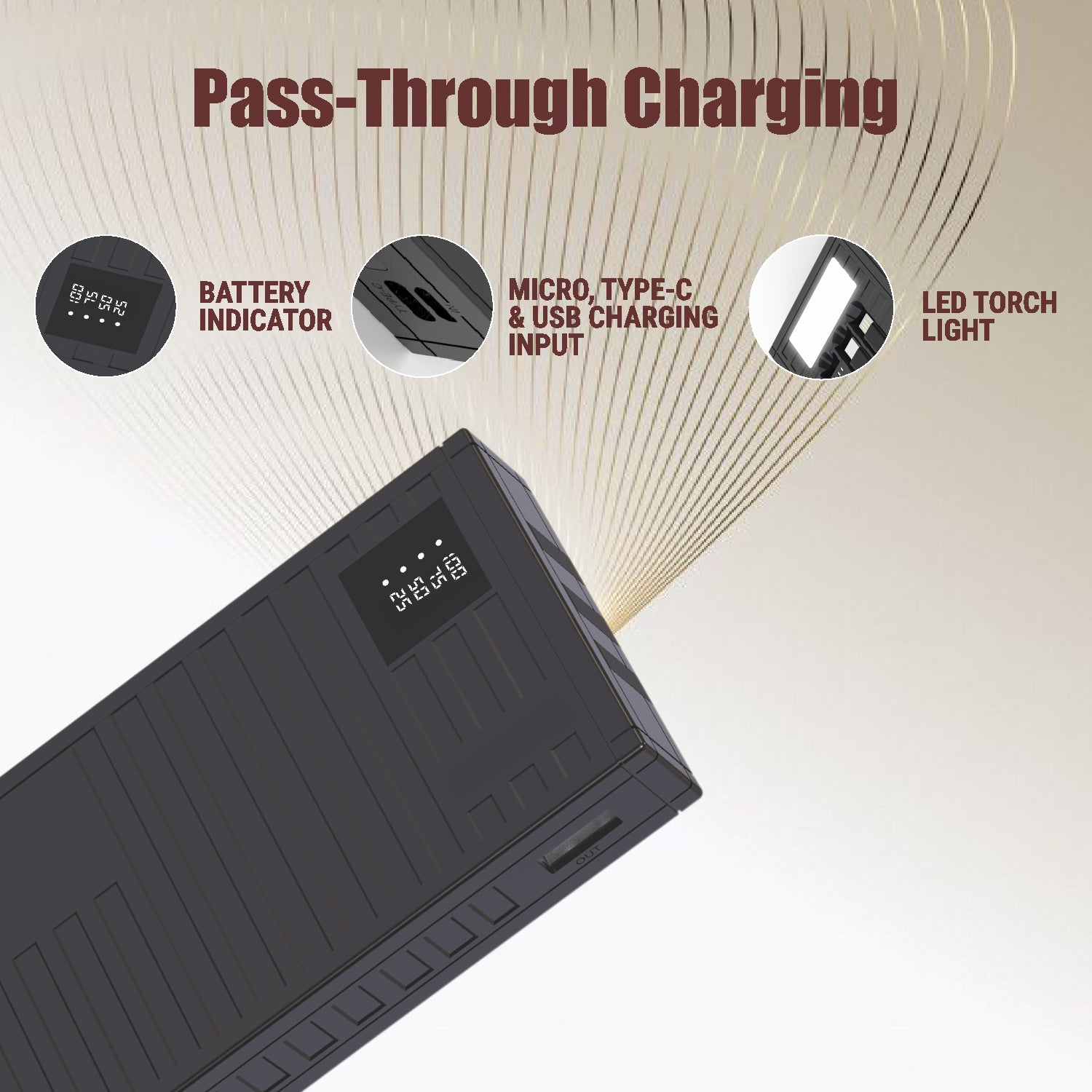 Digital Display äóñ Monitor remaining battery levels at a glance.