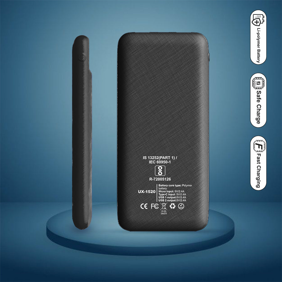 Unix UX-1520 10000mAh Power Bank - Stay Charged Anywhere, Anytime