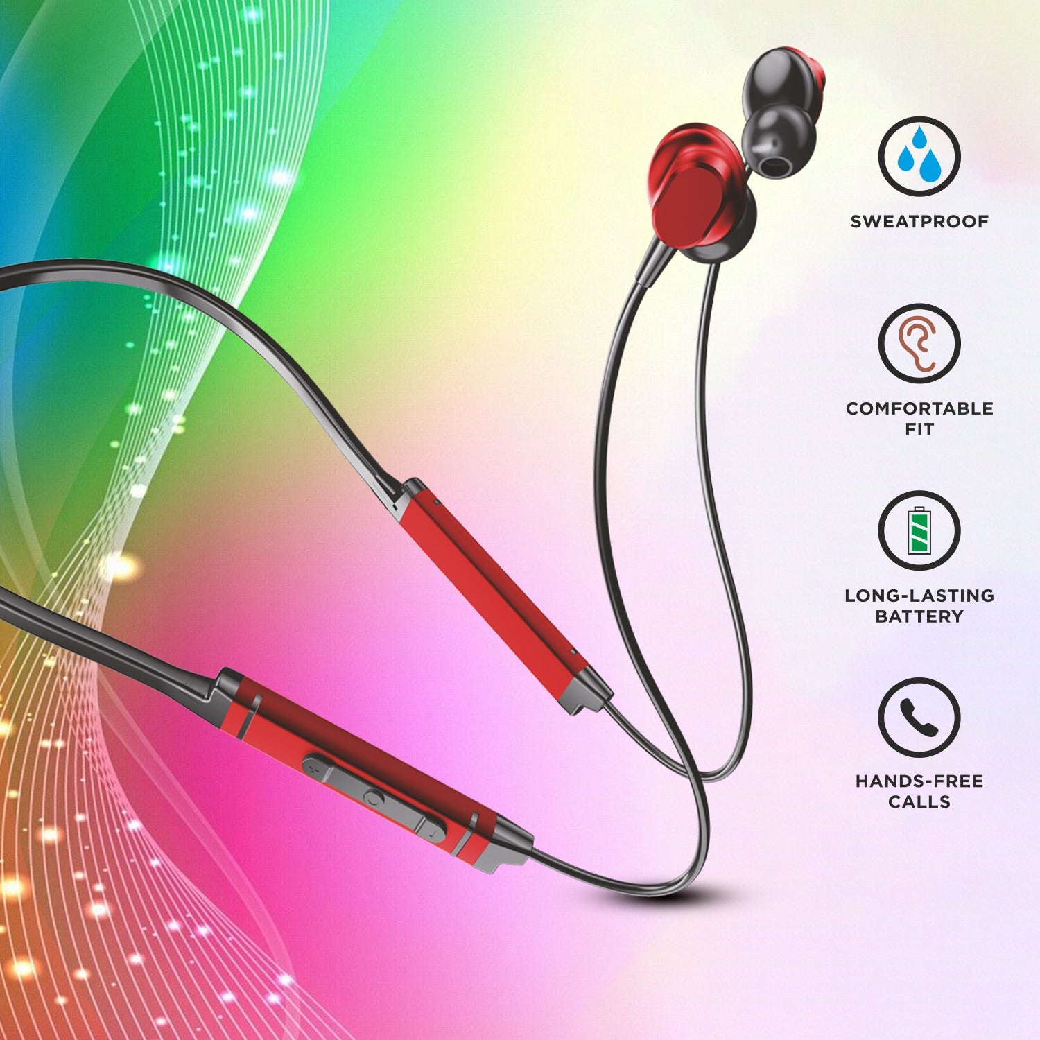 UNIX Ux-900 Springer Wireless Neckband – Up to 52 Hours Playtime, Premium Bass, Type-C Fast Charging - Unixindia.