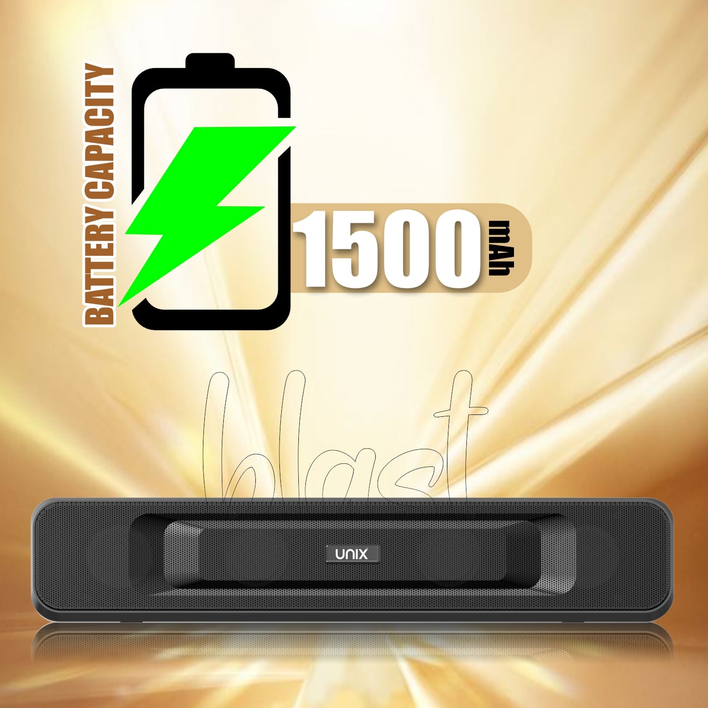 UNIX Acoustic Blast Bluetooth Speaker äóñ 52mm Drivers, 8W Hi-Fi Audio, and 6-Hour Playtime - Unixindia.