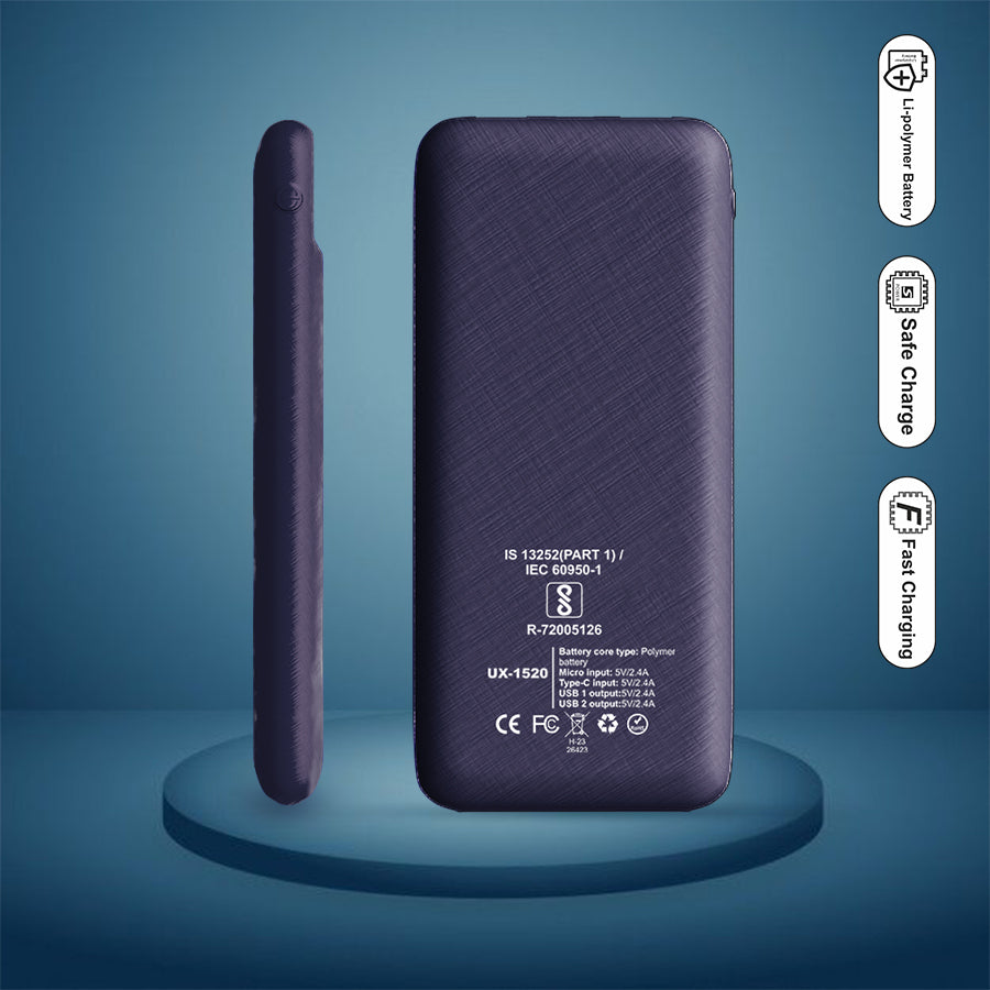 Unix UX-1520 10000mAh Power Bank - Stay Charged Anywhere, Anytime