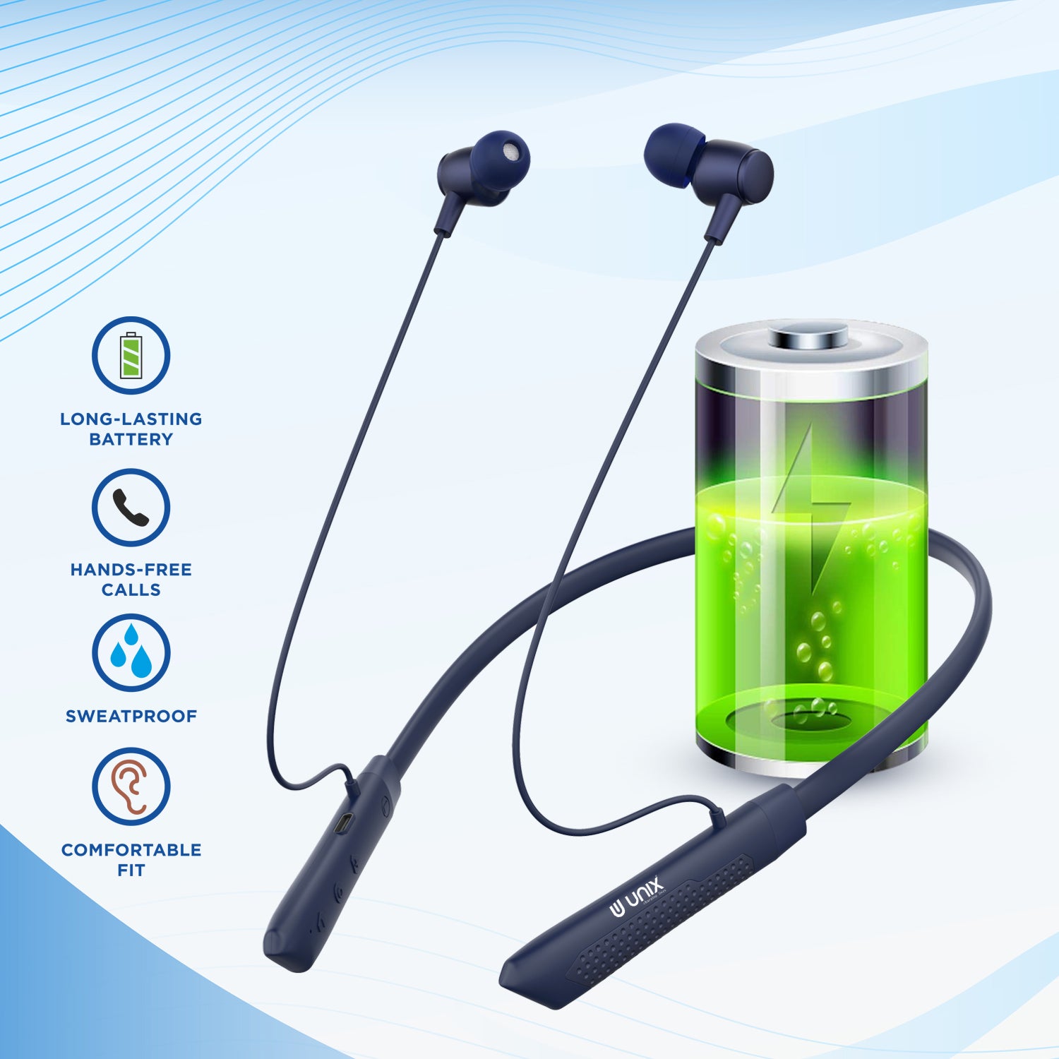 Buy Unix UX 700 Horizon Wireless Neckband Long Lasting Battery Life