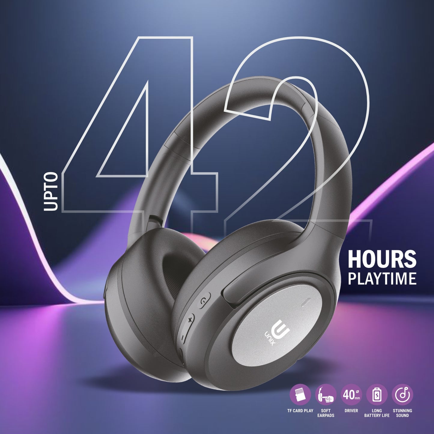 UNIX UX-800 Off Beat Wireless Bluetooth Headphones