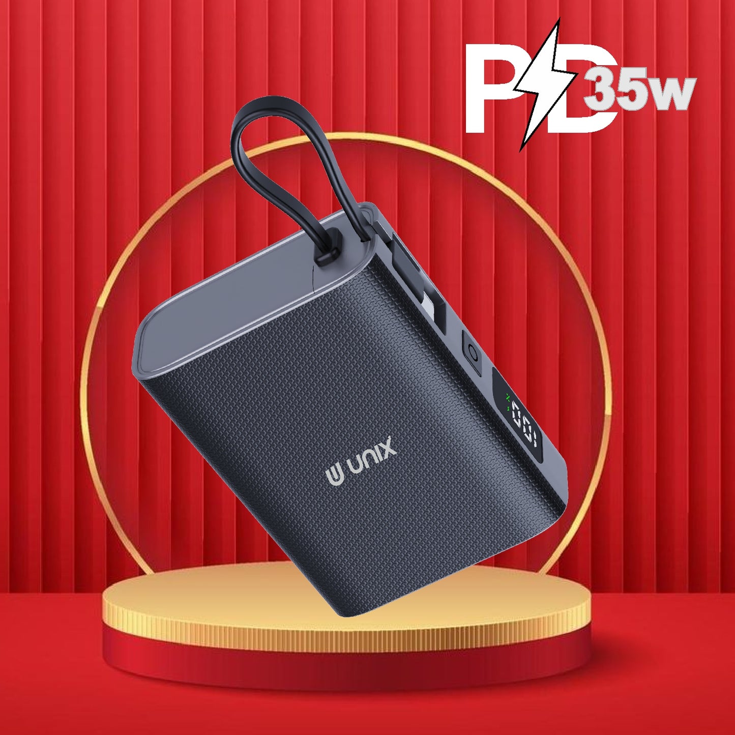 PD 35W Fast Charging for smartphones, tablets, and gadgets.