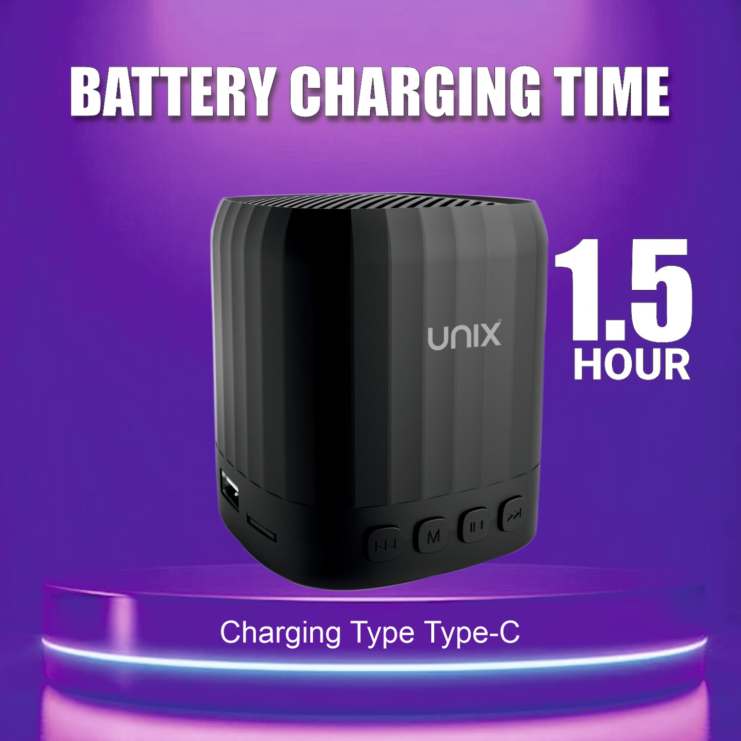 UNIX Gen-Z Mini Bluetooth Speaker äóñ Compact Design, 5W Stereo Sound - Unixindia.