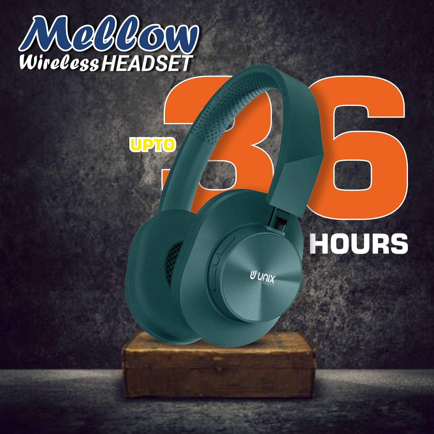 Unix UX-W100 Wireless Headphones: 36 Hours of Playtime, Type-C Charging, and Stunning Sound Quality - Unixindia.