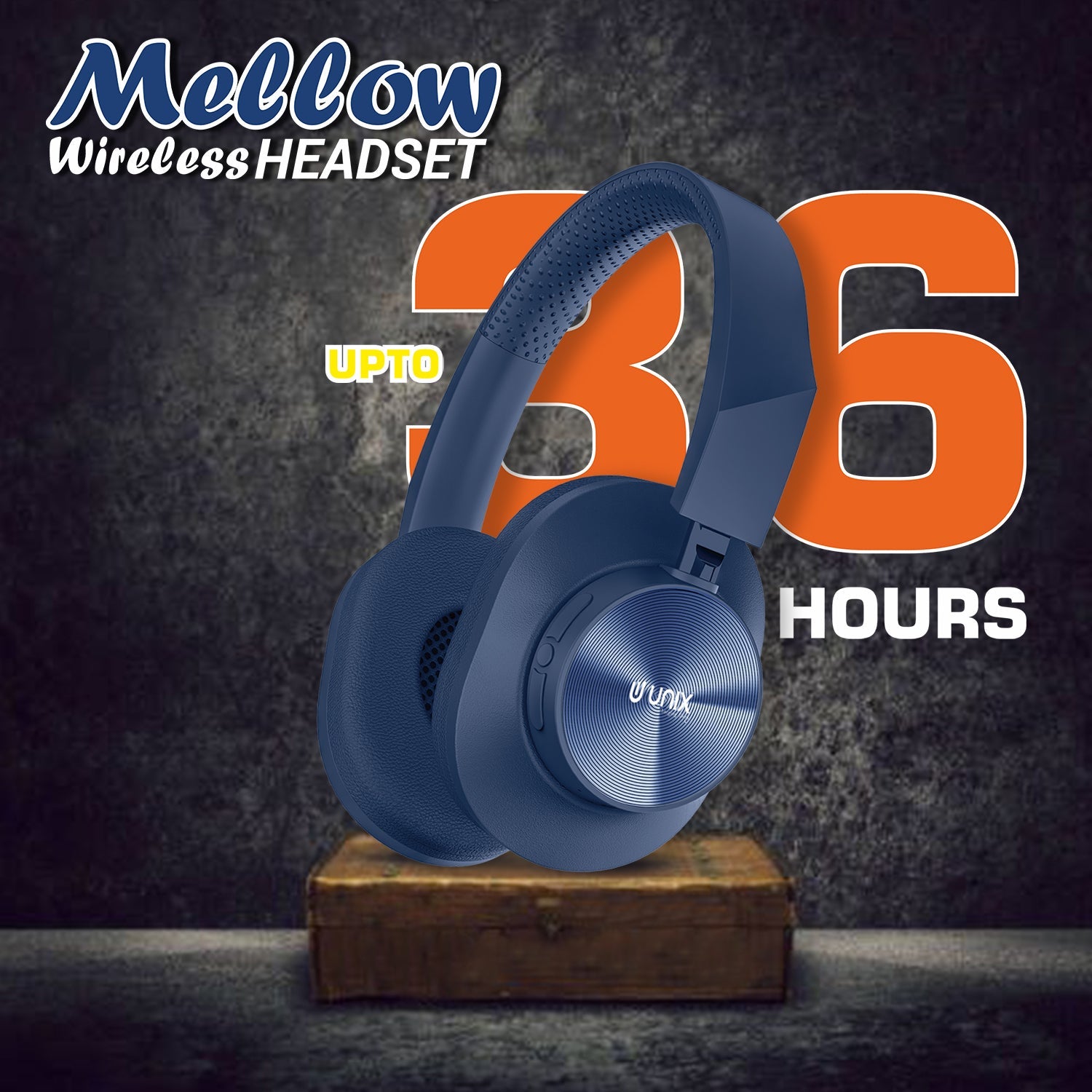 Unix UX-W100 Wireless Headphones: 36 Hours of Playtime, Type-C Charging, and Stunning Sound Quality - Unixindia.