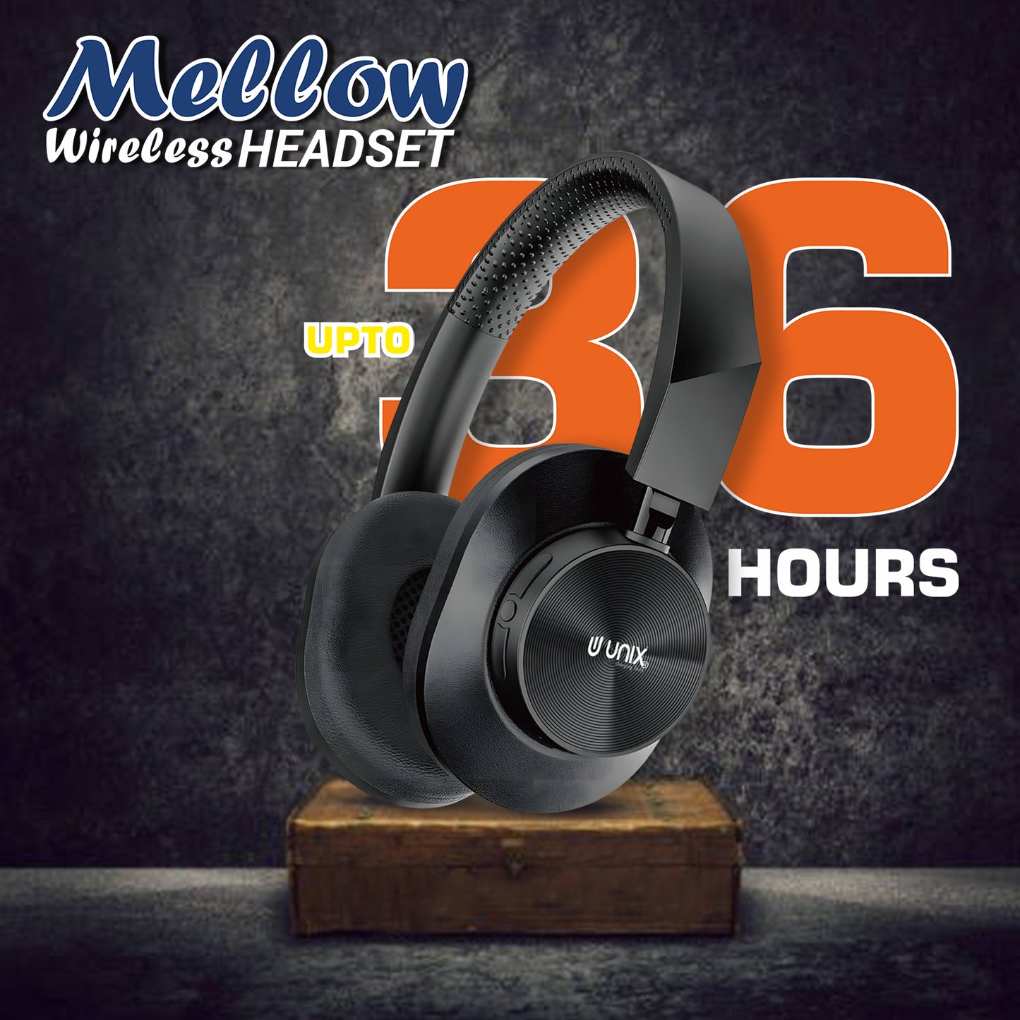 Unix UX-W100 Wireless Headphones: 36 Hours of Playtime, Type-C Charging, and Stunning Sound Quality - Unixindia.