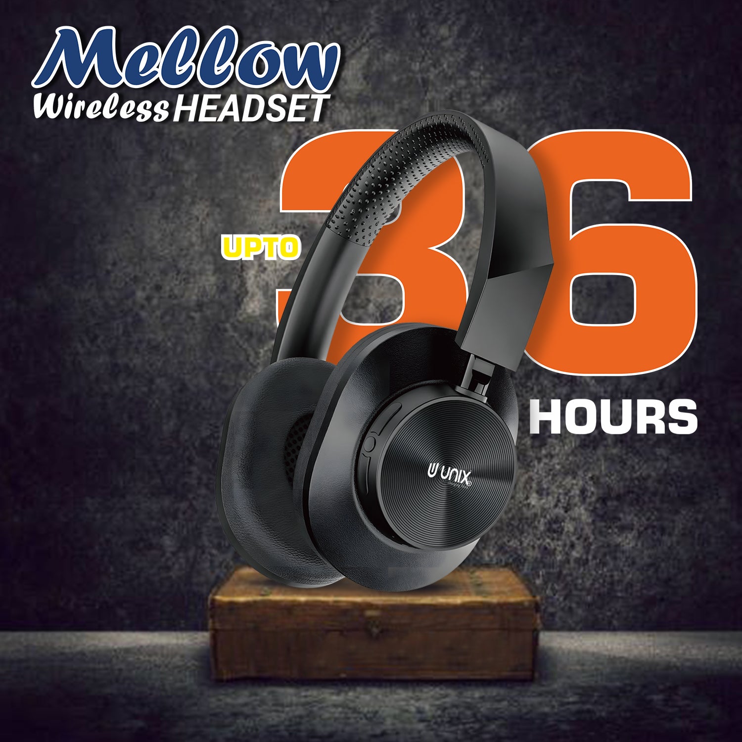 Unix UX-W100 Wireless Headphones: 36 Hours of Playtime, Type-C Charging, and Stunning Sound Quality - Unixindia.