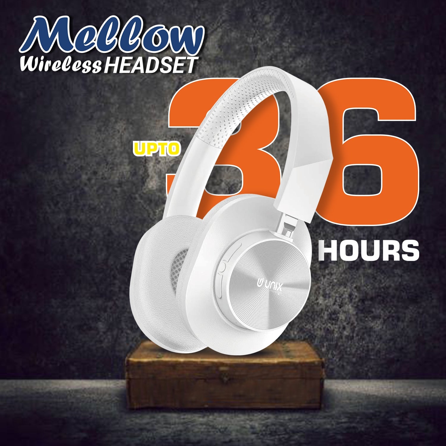 Unix UX-W100 Wireless Headphones: 36 Hours of Playtime, Type-C Charging, and Stunning Sound Quality - Unixindia.