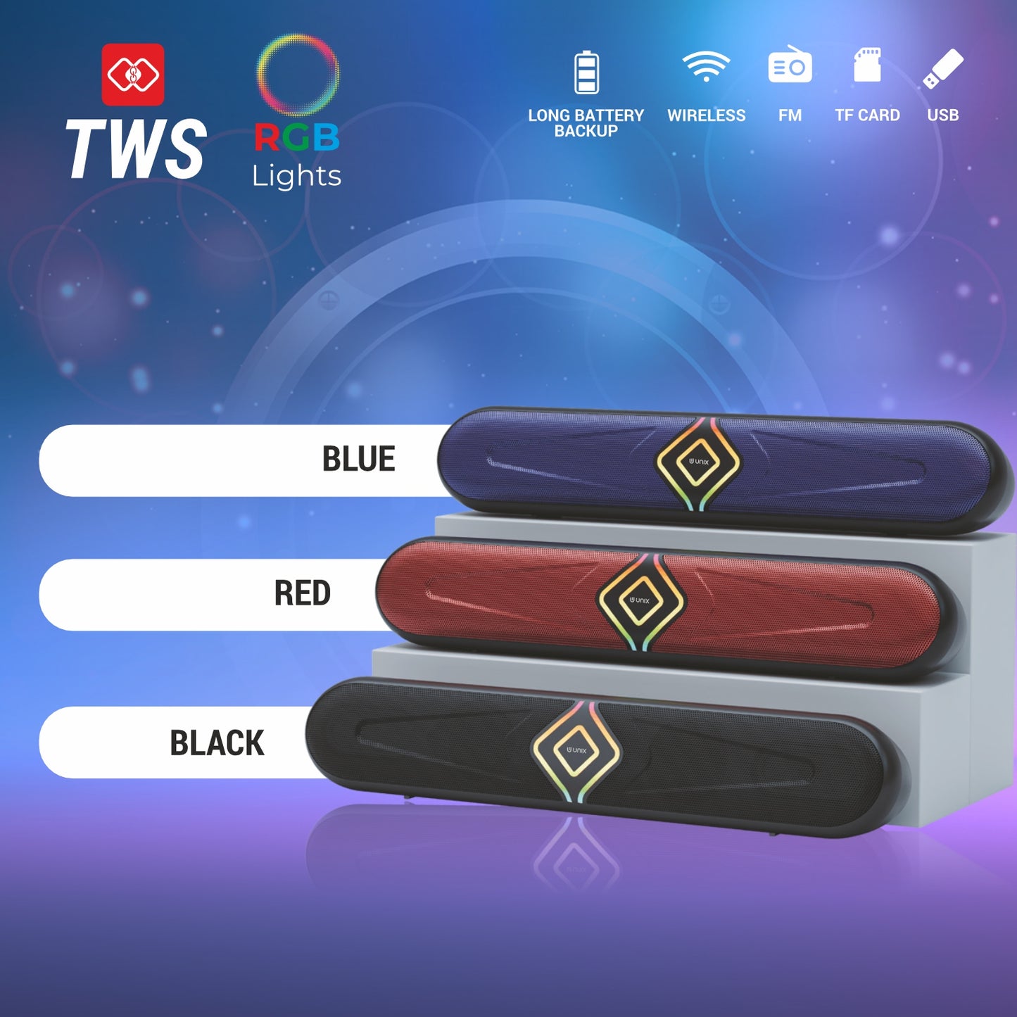 Romb 10W RGB Bluetooth Speaker