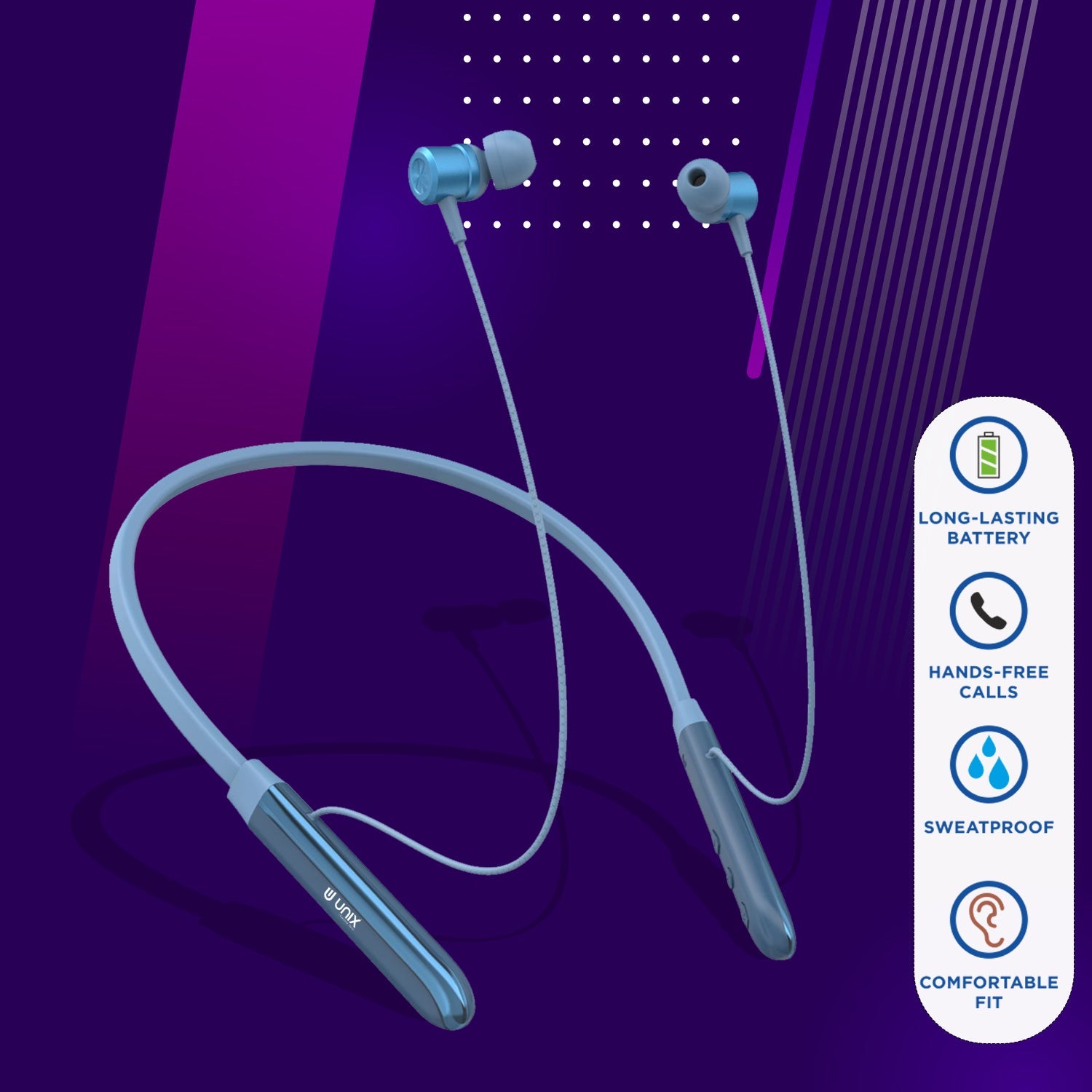 Unix UX-M15 Best Wireless Neckband - Unixindia.