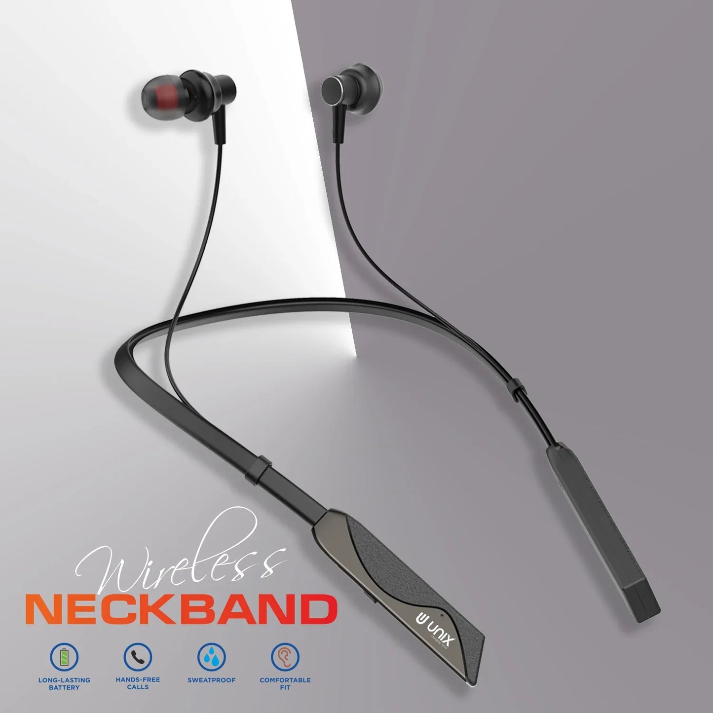 Unix Elite 1 Electro Wireless Neckband - Three Voice Change + ENC - Unixindia.