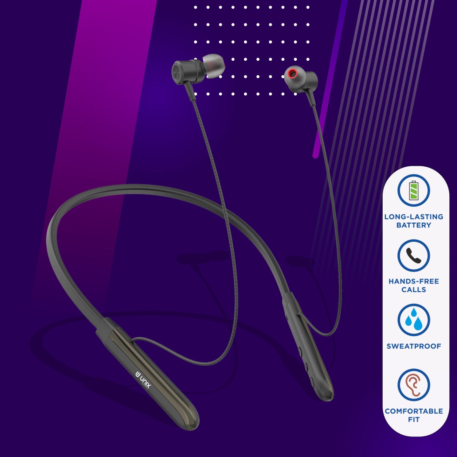 Unix UX-M15 Best Wireless Neckband - Unixindia.
