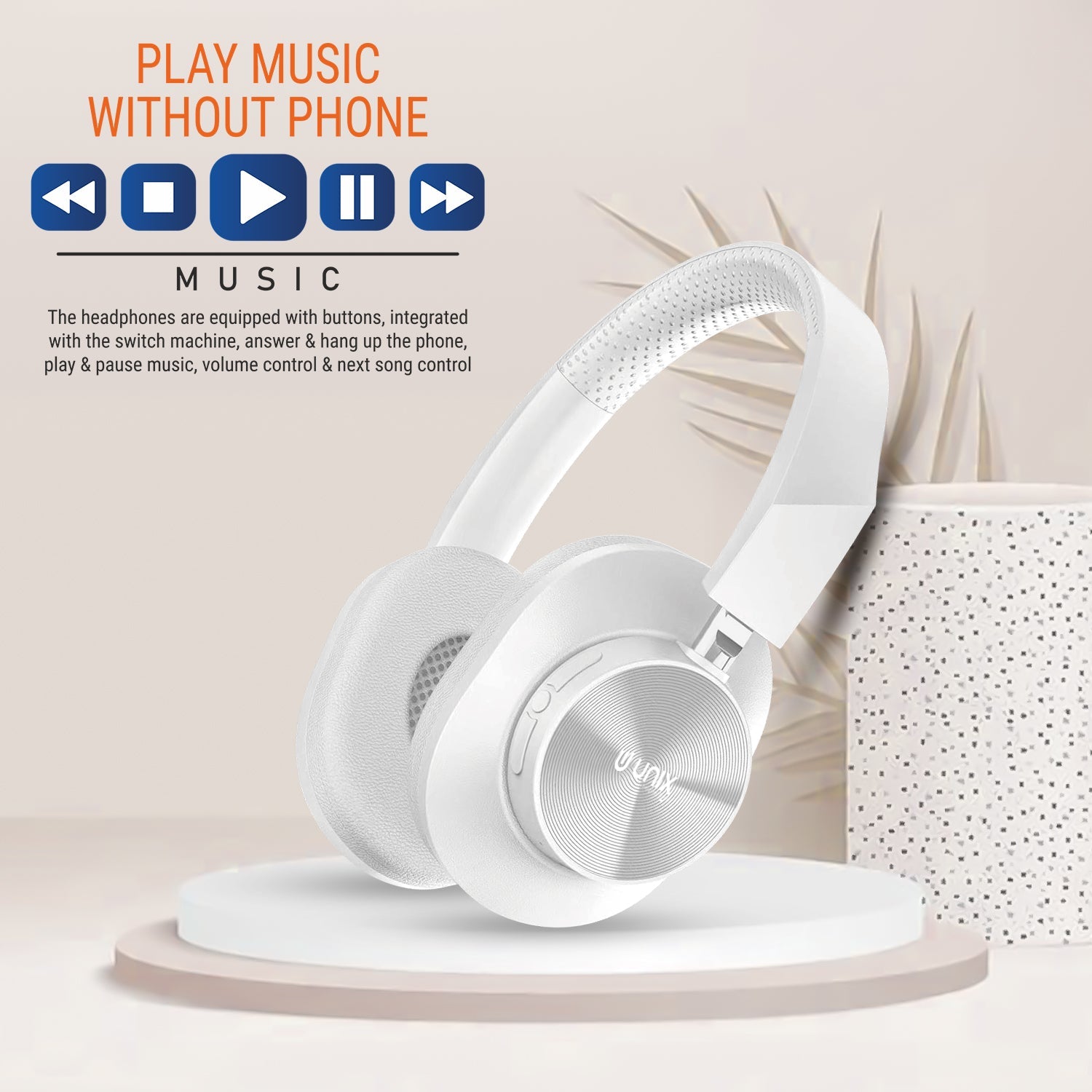 Unix UX-W100 Wireless Headphones: 36 Hours of Playtime, Type-C Charging, and Stunning Sound Quality - Unixindia.