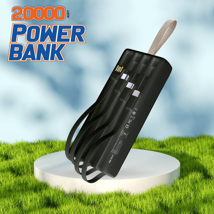 20000mAh High-Capacity Battery äóñ Massive power backup with reliable Li-Polymer battery for long usage.
