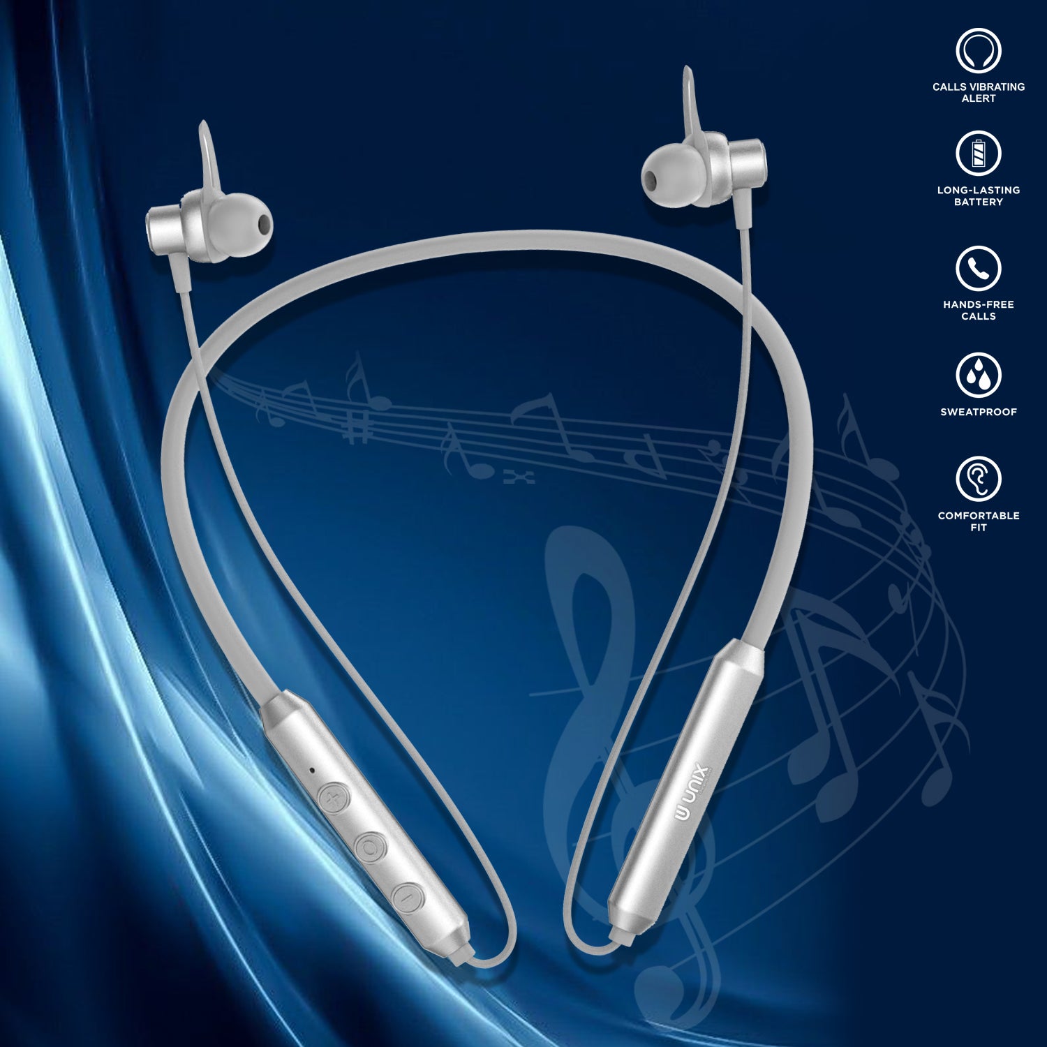 Unix Elite 10 Rewind Wireless Neckband - HD Sound